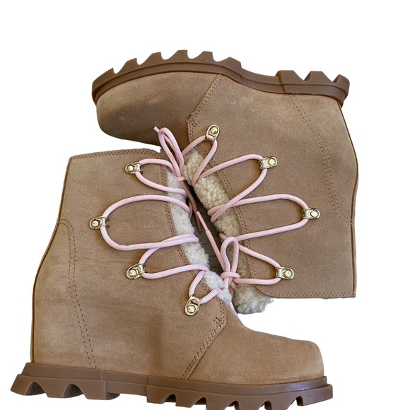 NEW sorel Joan of Arctic III Shearling Trim Waterproof Wedge leather Boot 5 36 - Picture 16 of 16